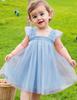 AGQT Baby Girls Tulle Tutu Dress Sleeveless Toddler Butterfly Print Back Tutu Dresses Birthday Party Gowns Wedding Layered Lace Holiday Mini Dress Light Blue Size 18-24 Months view 3