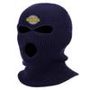 Genuine Mexican Embroidered Three Hole Ski Mask Full Face Cover Knitted Embroidery Warm Graphic Balaclava (Navy Blue)