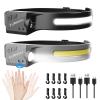 Furniou LED Headlamp Rechargeable Headlight for Adults 2Pack Head Lamp with Motion Sensor, Head Lights for Forehead, Adjustable Headband Headlight Flashlight for Camping,Cycling,Hiking,Fishing view 1