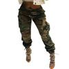 MESLIMA Women's Camo Pants High Waist Slim Fit Cargo Trousers with Pocket Camouflage Long Sweatpant with Belt view 1