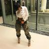 MESLIMA Women's Camo Pants High Waist Slim Fit Cargo Trousers with Pocket Camouflage Long Sweatpant with Belt view 2