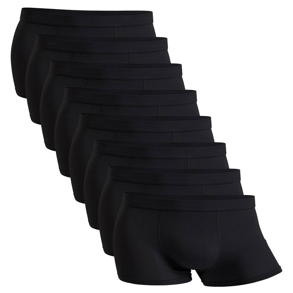 youlehe Men's Underwear Soft Bamboo Viscose Boxer Briefs Stretch Trunks Pack (as1, alpha, l, regular, regular, 8 Pack(Black) 030)