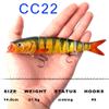 HUFFA Fish Lure Set 8 Segment Multi Jointed Swimbait 14CM Minnow Hard Baits Trout Bass Fishing Lures with Free Tackle Box (Color : CC55-BOX H) view 2