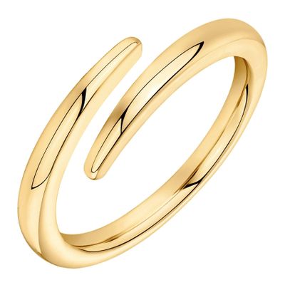 PAVOI 14K Gold Plated Open Twist Ring Eternity Band for Women - Yellow Gold