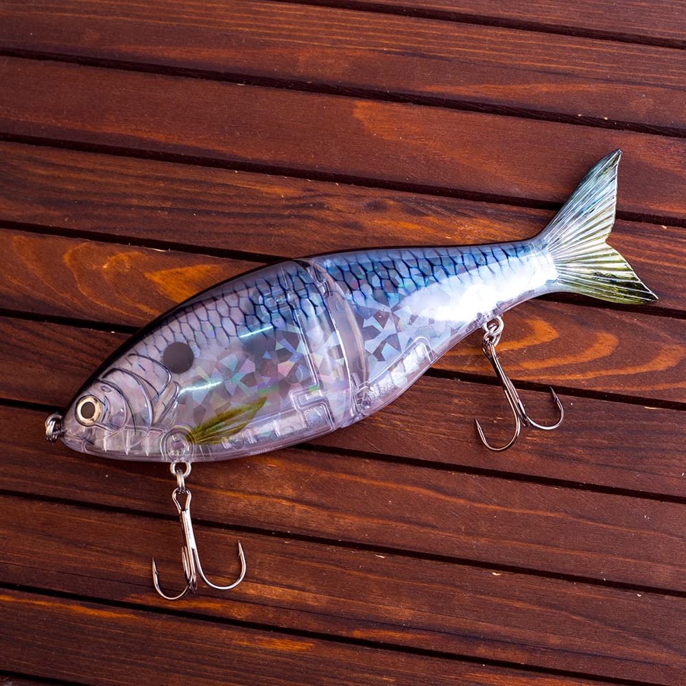 Jointed Shad Lure 7INCH 82G Slider Sink Saltwater Hard Segment Transparent Plastic Bait Swimbait (Color CC18-11)