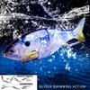 Jointed Shad Lure 7INCH 82G Slider Sink Saltwater Hard Segment Transparent Plastic Bait Swimbait (Color CC18-11) view 4