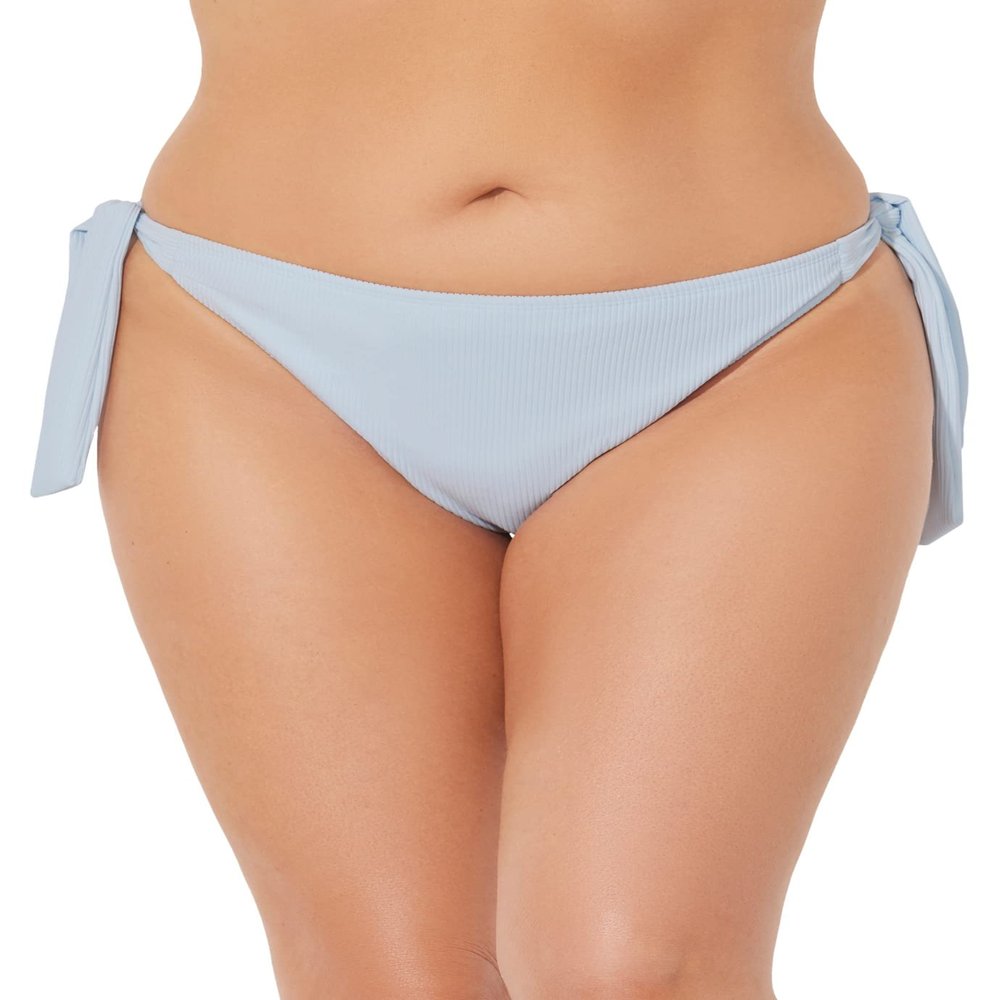 Swimsuits For All Women's Elite Bikini Bottom - 14, Ribbed Light Blue (Plus