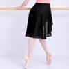 Lovdaswi Women Ballet Wrap Skirt Ladies Irregular Mid-Length Sheer Dance Skirts (Black) view 3