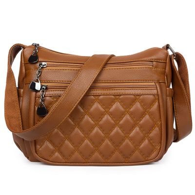 VOLGANIK ROCK Crossbody Purse for Women Ladies Soft Vegan Leather Shoulder Bag Quilted Satchel Handbags
