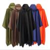 WHATON Raincoat Hooded Rain Poncho Impermeable Thickened Waterproof Raincoat for Men Women Tent Mat 3 in 1 Hiking (Color : Green, Size : One Size) view 3