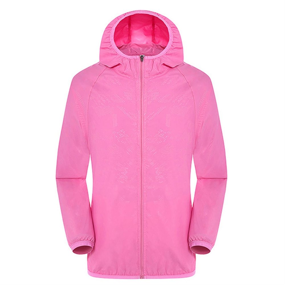 WHATON Impermeable Rain Jacket Raincoat Jacket Windproof Ultra Light Rainproof Windbreaker Rain Coat Hiking (Color : Pink, Size : 4X-Large)