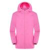 WHATON Impermeable Rain Jacket Raincoat Jacket Windproof Ultra Light Rainproof Windbreaker Rain Coat Hiking (Color : Pink, Size : 4X-Large) view 1
