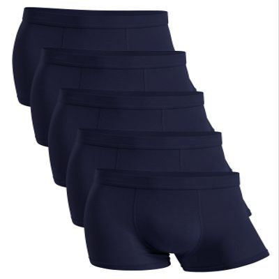 youlehe Men's Underwear Soft Rayon Boxer Briefs Stretch Trunks Pack (as1, alpha, s, regular, regular, 5 Pack(Navy blue) 034)