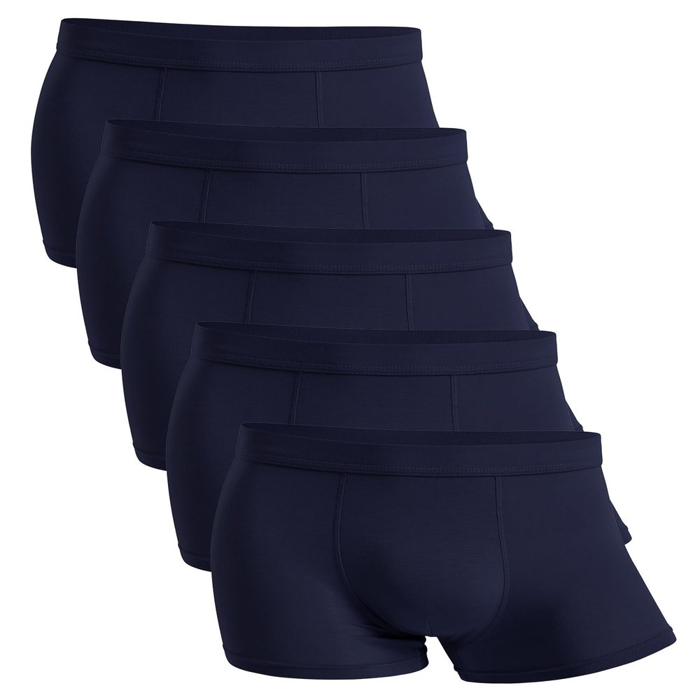 youlehe Men's Underwear Soft Rayon Boxer Briefs Stretch Trunks Pack (as1, alpha, s, regular, regular, 5 Pack(Navy blue) 034)