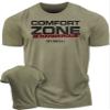 Comfort Zone is Dangerous Inspirational Workout Lifting Tshirt for Men (XXXL, Comfort Zone Military Green) view 1