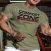 Comfort Zone is Dangerous Inspirational Workout Lifting Tshirt for Men (XXXL, Comfort Zone Military Green) view 2