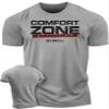Comfort Zone is Dangerous Inspirational Workout Lifting Tshirt for Men (LG, Comfort Zone Grey) view 1