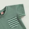 YINGISFITM Baby Boy Shorts Set Cotton Short Sleeve Tshirt Top Shorts Pants Cute Boy Summer Outfit Toddler Infant Clothes (green grey shorts,2-3T) view 3