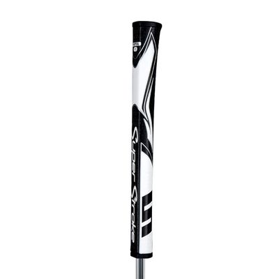 SuperStroke Zenergy Pistol 1.0 Golf Putter Grip with No Taper Enhanced SPYNE Technology, New Multi-Zone Texturing and Tech-Port, Black/White
