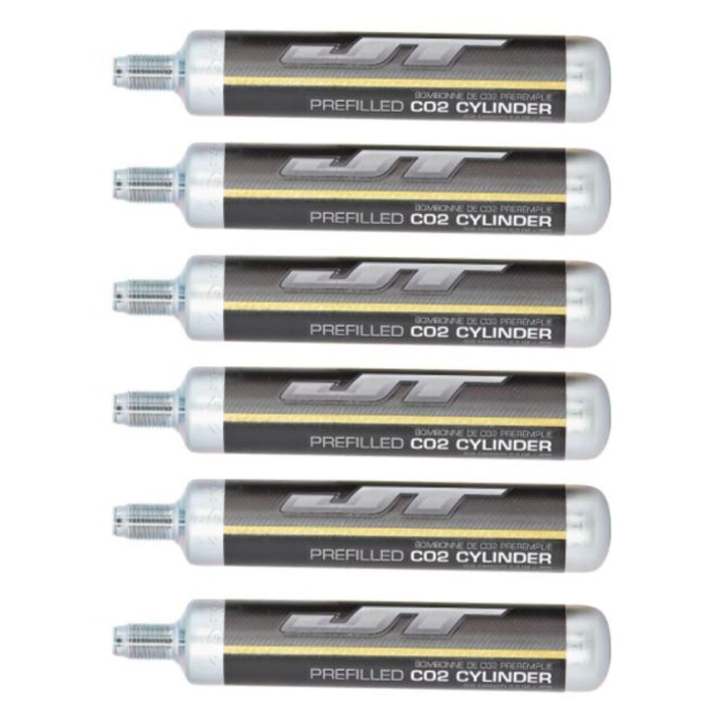 JT Paintball 90G Prefilled CO2 Cylinders - 6 Pack - Easy-to-Use, Long-Lasting Power for Paintball Markers, Airguns, and Airbows