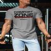 Comfort Zone is Dangerous Inspirational Workout Lifting Tshirt for Men (XL, Comfort Zone Grey) view 3