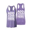 Personalized Custom Design Your Own Women's Racerback Tank Top Medium Heather Purple view 1