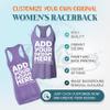 Personalized Custom Design Your Own Women's Racerback Tank Top Medium Heather Purple view 3