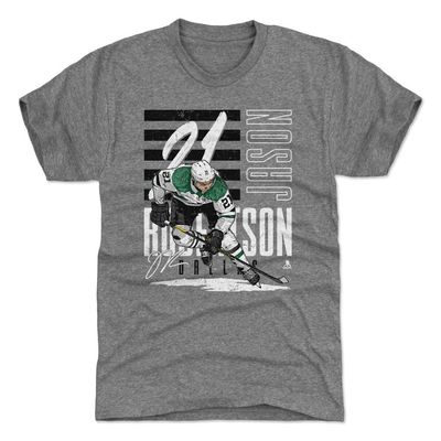 500 LEVEL Jason Robertson T-Shirt (Premium Men's T-Shirt, XXX-Large, Tri Gray) - Jason Robertson Dallas Homage WHT