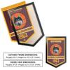 College Flags & Banners Co. Loyola Chicago Ramblers Basketball National Champions Banner and Wood Banner Frame view 2