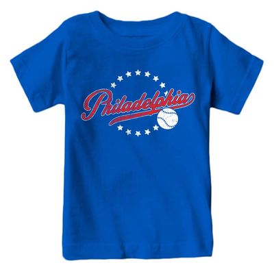 Philadelphia Baseball Vintage Kid's Fan T-Shirt (Royal Shirt, YXL)