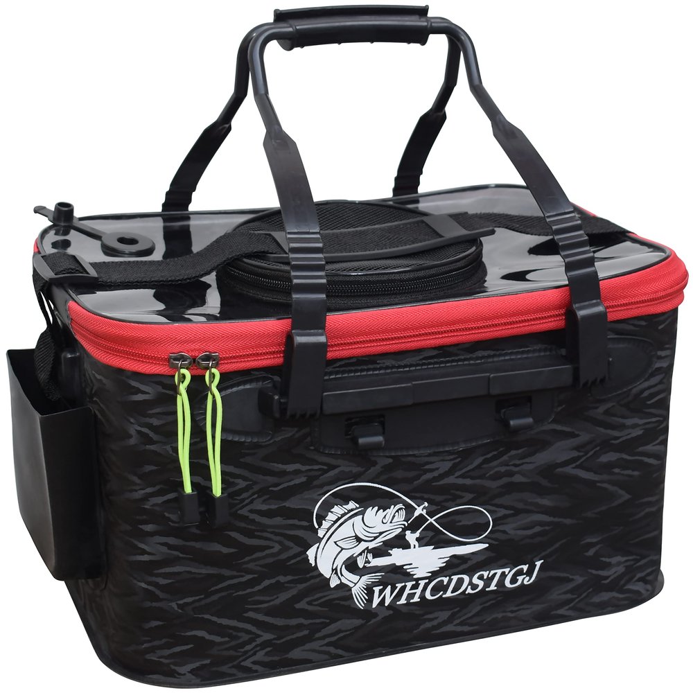 WHCDSTGJ Transparent Top Cover Fishing Bucket, Foldable Fish Bait Bucket, Multifunctional Minnow Bucket, Live Fish Container, Fish Protection Bucket, Outdoor Camping Fishing Bag.
