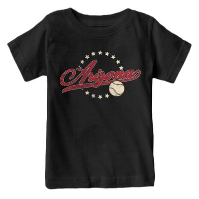 Arizona Baseball Vintage Kid's Fan T-Shirt (Black Shirt, YXS)