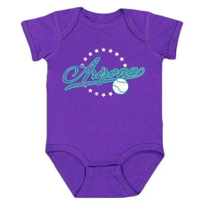 Arizona Vintage Kid's Bodysuit for Baseball Fans (Purple, 24M)