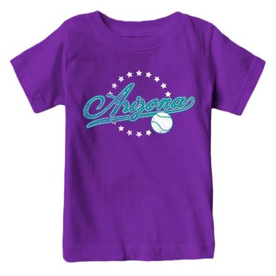 Arizona Baseball Vintage Kid's Fan T-Shirt (Purple Shirt, YXS)