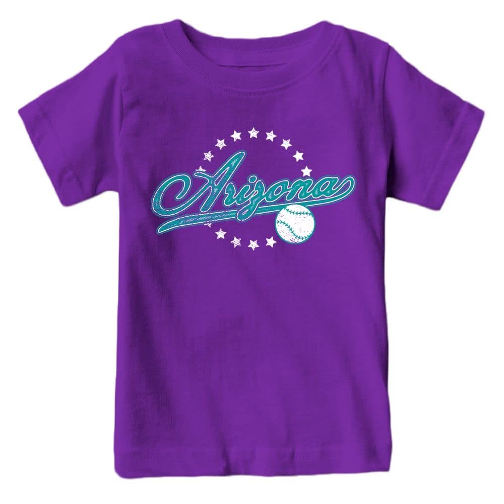 Arizona Baseball Vintage Kid's Fan T-Shirt (Purple Shirt, YXS)