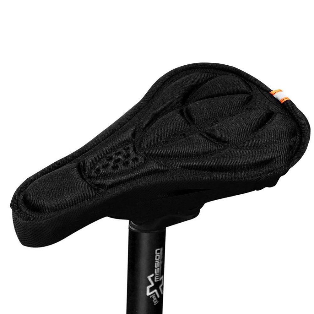CLISPEED Black Bike Seat Cushion Cover, Comfort Padded Bike Seat Cover for Bicycle Saddle