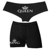 Southern Sisters Women's His Queen Matching Boy Short Underwear For Couples Black Small view 1