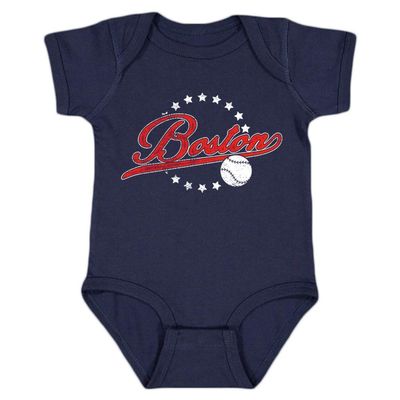 Boston Vintage Kid's Baby Bodysuit for Baseball Fans (Navy, 12M)