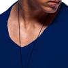 Men's V Neck Muscle Workout Athletic T-Shirt Bodybuilding Fashion Short Sleeve Slim Fit Zipper Tee Top (Dark Blue 4,US Size L Asia XL) view 2