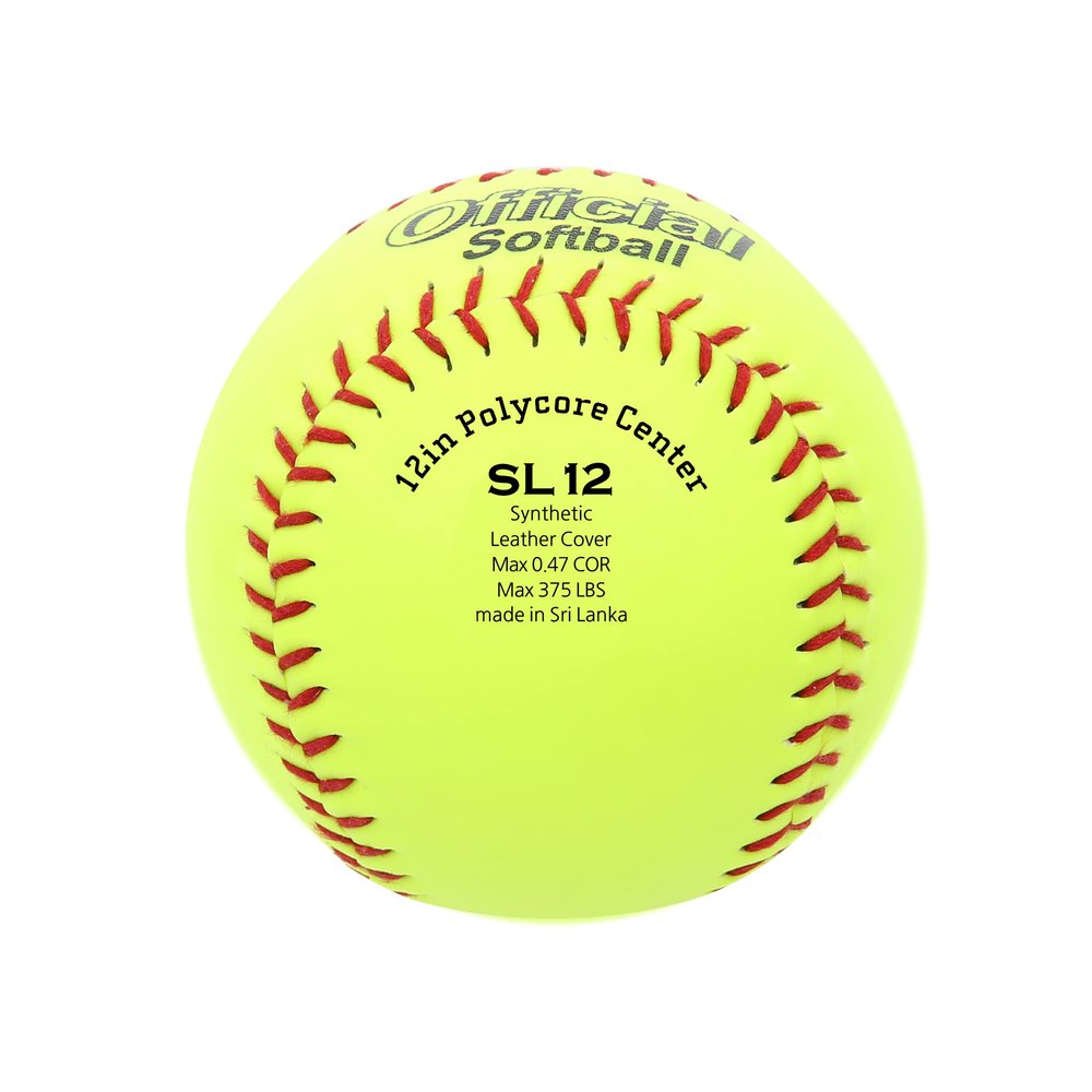 Skyline SL-12 Softballs 6 Pack -12 Inch Official Size and Weight Softball Game, Training Ball for Games, Batting, Fielding, Pitching Softball, Practice Softballs.