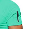Men's V Neck Muscle Workout Athletic T-Shirt Bodybuilding Fashion Short Sleeve Slim Fit Zipper Tee Top (Light Green 2,US Size XXL Asia 3XL) view 3