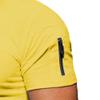 Men's V Neck Muscle Workout Athletic T-Shirt Bodybuilding Fashion Short Sleeve Slim Fit Zipper Tee Top (Yellow,US Size S Asia M) view 3