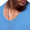 Men's V Neck Muscle Workout Athletic T-Shirt Bodybuilding Fashion Short Sleeve Slim Fit Zipper Tee Top (Blue 1,US Size XS Asia S) view 2