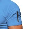 Men's V Neck Muscle Workout Athletic T-Shirt Bodybuilding Fashion Short Sleeve Slim Fit Zipper Tee Top (Blue 1,US Size XS Asia S) view 3