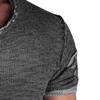 Men's Solid Color Slim Fit Casual T-Shirt Distressed Ripped Tee Top Hipster Round Neck Hip Hop Short Sleeve (Grey,US SIZE S Asia M) view 4