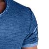Maiyifu-GJ Men's Solid Color Slim Fit Casual T-Shirt Distressed Ripped Tee Top Hipster Round Neck Hip Hop Short Sleeve (Blue,US SIZE XS Asia S) view 4