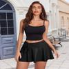 Avidlove Skirts for Women Pleated Skirts High Waist Drawstring Short Mini Skirt(Black,S) view 2
