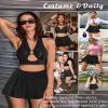 Avidlove Skirts for Women Pleated Skirts High Waist Drawstring Short Mini Skirt(Black,S) view 4