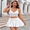 Avidlove Causal Skirts for Women Ruffle Mini Skirts High Waisted Drawstring Short Skirts(White,L) view 3