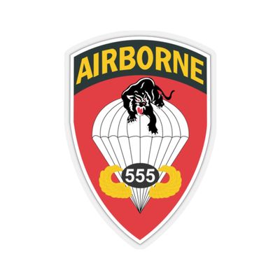 Kiss-Cut Stickers - Army - 555th Parachute Infantry Battalion wo Txt X 300 (2"x2", White)